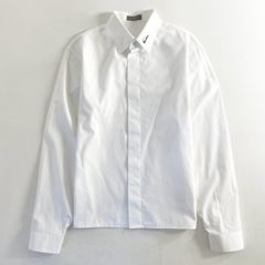 57e11 Dior HOMME ディオールオム イタリア製 襟ロゴ刺繍 長袖シャツ ドレスシャツ ロングスリーブ 463C541W6680 37 ホワイト コットン