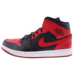 NIKE (ナイキ) AIR JORDAN1 MID BRED エアジョーダン1 ブレッド ミッドカットスニーカー ブラック/レッド US8/26cm 554724-074