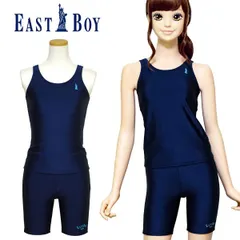 スクール水着 女の子 セパレート EASTBOY イーストボーイ (30951442) ネイビー めくれ防止 140 150 160 170 小学生 中学生 高校生 女子 ジュニア キッズ 水着 タンキニ フィット