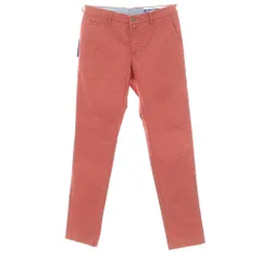 【新品】ヤコブコーエン JACOB COHEN BOBBY ストレッチ コットン ギンガムチェック カジュアルスラックスパンツ レッドxグレージュ系【サイズ34】【メンズ】