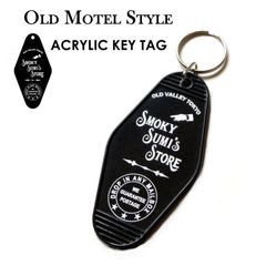ビンテージ アメリカンモーテル スタイル キータグ SMOKY SUMI'S STORE ロゴ刻印入 ストリートファッション キーチェーン キーホルダー