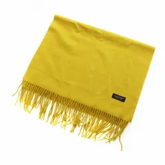 ランバン LANVIN マフラー ストール フリンジ カシミヤ ロゴ 黄 イエロー ■GY09 /MQのサムネイル