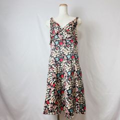 SHIPS シップス　花柄　ボタニカル柄　膝丈　ワンピース　ノースリーブ