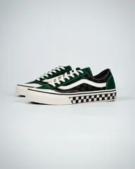 【今日特価】Vans Style 136 Decon VR3 ブラック & グリーンチェッカーボード パッチワーク エコシリーズ 完全ヴァン化スケートシューズ！送料無料！在庫限定のお得な価格です！