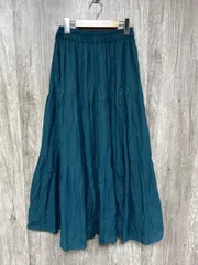 le.coeur blanc ルクールブラン コットンティアード マキシ スカート size38/緑 ■◆ レディース