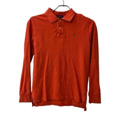 POLO RALPH LAUREN 長袖 ポロシャツ L オレンジ ポロラルフローレン 鹿子 古着卸 アメリカ仕入 a708-5027