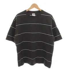 B&Y ユナイテッドアローズ BEAUTY&YOUTH ビューティー&ユース HE HEAVY 10oz ヘビー ボーダー クルーネック Tシャツ 半袖 M グレー 黒 白 1217-1-994134 /YM