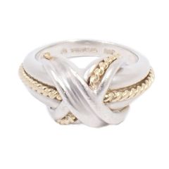 TIFFANY＆Co. ティファニー シグネチャー クロス リング 指輪 シルバー925/750YG 9号【いおき質店】