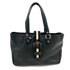 【鑑定済み】正規品  バリー BALLY トレインスポッティング トート ハンドバッグ  ブラック キャンバス レザー ライン