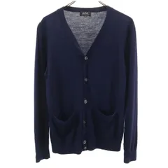 A.P.C. アーペーセー 長袖 Vネック ニットカーディガン XS ネイビー メンズ 古着
