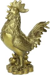 E-4 雄鶏 置物 金属工芸 特大サイズ ニワトリ ブロンズ調 風水 縁起物