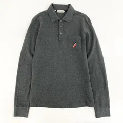 未使用 モンクレール/MONCLER 長袖ポロシャツ ブラック XXL 未使用級 モンクレール 長袖ポロシャツ トリコロールライン 胸ワッペン