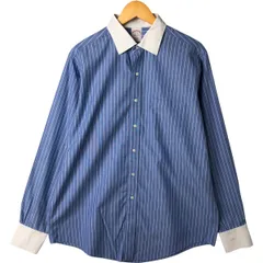 古着 ブルックスブラザーズ Brooks Brothers Est.1818 ストライプ柄 クレリックシャツ メンズL相当/eaa549405