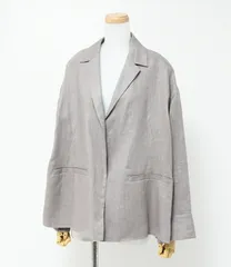 美品✨エブールボタニカルリネンドロップショルダージャケットブルー36