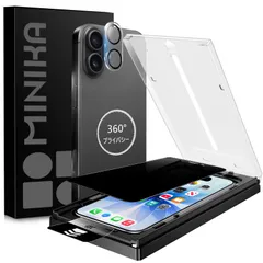 新品 MINIKA 【秒で貼り付け】 360度 見えないフィルム 用の iPhone 17 ガラスフィルム 覗き見防止 いPhone17 覗き見防止フィルム 上下 左右 見えない iPhone17 用 フィルム のぞき見防止 360° 全方向 アイフォン17