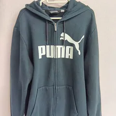 [PUMA]プーマ ジップパーカー フード 裏起毛 古着 サイズ3L 黒（い-41，ク）
