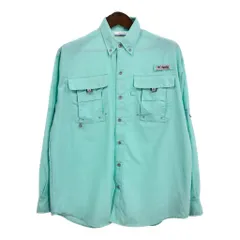 Columbia コロンビア ボタンダウン フィッシング 長袖シャツ アウトドア ライトブルー (メンズ M) 中古 古着 S1022