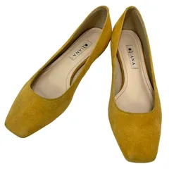 【極美品】ダイアナ (23.5) パンプス スクエアトゥ スウェード チャンキーヒール フラット 希少カラー