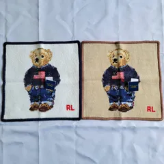 POLO　RALPH LAUREN　ポロ　ラルフローレン　ポロベア　ハンドタオル　2枚組　タグ付き　未使用品　ハンカチ　綿100％　タオルハンカチ