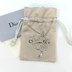 Christian Dior クリスチャン ディオール ネックレス ハート アロー I LOVE DIOR アイラブ ディオール ロゴ ペンダント ジュエリー アクセサリー プレゼント レディース シルバー 服飾 DF16911■