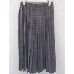 ◇ URBAN RESEARCH DOORS チェック ウエストゴム 膝下丈 フレア スカート サイズONE パープル グレー マルチ レディース  【中古】 【1205120001879】