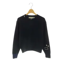 アニヤハインドマーチ ANYA HINDMARCH UNIQL プレミアムラム クルーネックセーター ニット 長袖 ウール S 紺 ネイビー /AT ■OS