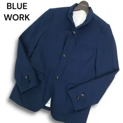 BLUE WORK ブルーワーク トゥモローランド 通年 総裏★ カジュアル アンコン ジャケット Sz.S メンズ 紺 日本製のサムネイル