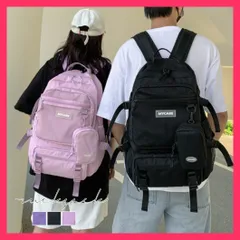 【おしゃれ】 リュックサック 男女兼用 ポーチ付き通学 リュック黒 可愛い/防災リュック 人気/背負いバッグ a4 大容量 バックパック アウトドア ユニ おすすめ おしゃれ　人気 上品 1XIUF-042