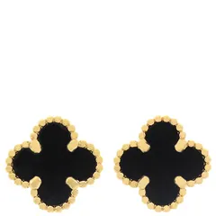 ヴァンクリーフアーペル Van Cleef & Arpels ピアス スウィート アルハンブラ K18YG オニキス ブラックXイエローゴールド 750YG 18K  VCARA44900【中古】