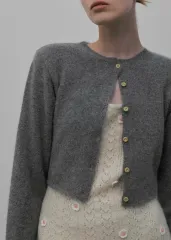 overdue flair RACCOON MINI CARDIGAN_グレー overdue flair(オーバーデューフレア) RACCOON MINI CARDIGAN_GRAY