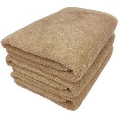 【迅速発送】コットンタウン(Cottontown) スーピマコットン コンパクトバスタオル キャメル 50×100cm 3枚セット 綿100% 小さめ タオル ミニバスタオル 中厚手