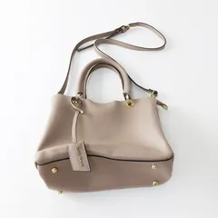 美品 ジャンニノターロ GIANNI NOTARO レザー2wayハンドバッグ/グレージュ ショルダーバッグ クロスボディ イタリア製【2400014319743】