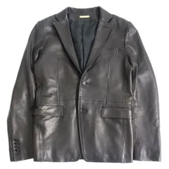【ドンドン見直し】良品◆5351 POUR LES HOMMES DIRECTOR‘S プールオム ラムレザー テーラードジャケット 黒 46 メンズ 日本製 正規品のサムネイル