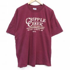 XL/古着 半袖 ビンテージ Tシャツ メンズ 00s クリプルクリーク コットン クルーネック エンジ 25aug28 中古