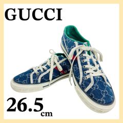 GUCCI GGパターン スニーカー ネイビー キャンバス 美品 - メルカリ
