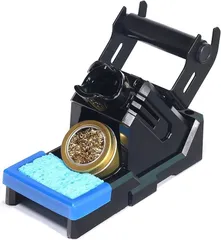 YIHUA Ｘ‐２ はんだこて台 はんだこてホルダー こて先クリーナー2種類付き クリーリングワイヤー＆スポンジ はんだリール台付き エッジカバー 5つのこて先収納穴 耐熱で多機能はんだこて台