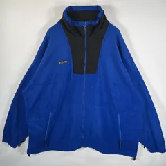 古着 90's/90年代 コロンビア Columbia フリースジャケット ビッグサイズ ワンポイントロゴ フルジップ XXXL  ブルー メンズ