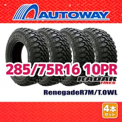 【AUTOWAY】 新品 285/75R16 サマータイヤ Radar RENEGADE R7 M/T.OWL 16インチ 4本セット 夏タイヤ オートウェイのサムネイル