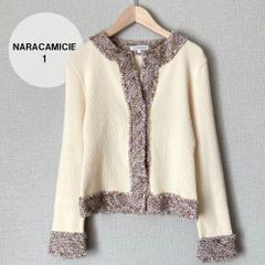 A512【美品♪】NARACAMICIE　ナラカミーチェ　ツイードリブニット