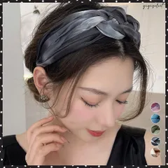 三つ編みカチューシャ 韓国風 ヘアバンド幅広 ヘアアクセサリー 大人可愛い 小顔 ワイドカチューシャ 痛くない 髪飾り ツイスト ヘアアレンジ ターバン風お洒落マルチカラー光沢感 カジュアルまとめ髪 お出掛けヘアバンド