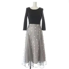 アプワイザーリッシェ Apuweiser-riche 24SS ドットチュール切替ドッキングワンピース ロング 長袖 0 XS グレー /SY ■OS