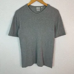 AVIREX アヴィレックス 半袖Tシャツ Vネック ワッフル グレー Mサイズ メンズ 古着 アメカジ