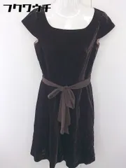 ◇ ◎ SunaUna スーナウーナ ベロア フレンチスリーブ 膝丈 ワンピース サイズ38 ブラウン レディース  【中古】 【1112020000690】のサムネイル