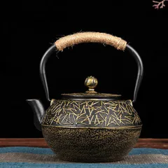 【新品 未使用】鉄器 鉄瓶 1.2L 急須 おしゃれ IH 対応 伝統工芸品 白湯がオススメ 茶愛好家のための良いパートナー キッチン用品 食器 日用品 雑貨鉄器 茶漉付け