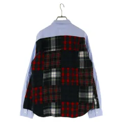 JUNYA WATANABE COMME des GARCONS (ジュンヤワタナベ コムデギャルソン) 11AW チェック柄ドッキング 長袖シャツ HH-B024 ブルーのサムネイル
