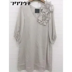 ◇ URBAN RESEARCH ROSSO ロッソ 花コサージュ 七分袖 膝丈 ワンピース サイズF ベージュ系 レディース  【中古】 【1110190006023】のサムネイル