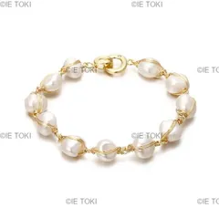 オリジナル手作り14 18kゴールド充填バロックナチュラル淡水パールレディースブレスレットプロモーションジュエリー女性の誕生日ギフト