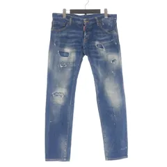 ディースクエアード DSQUARED2 18SS Regular Clement Jean ダメージ加工 デニムパンツ ジーンズ 48 インディゴ S71LB0445 国内正規