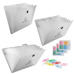 新品 収納ファイルボックス 書類/収納/整理/仕分け 書類ケース 便利 拡張ファイルフォルダー 収納ケース クリアファイルケース 薄い 12ポケット シンプル 8 使いやすい 5 たくさん収納 3点セット 透明 A4 かわいいクマ ドキュメントファイル ペーパ