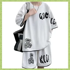 【新着商品】半袖 セットアップ スウェット 上下 上下セット 大きいサイズ 服 2点セット Tシャツ スウェットパンツ ゆったり ジャージ トップス ハーフパンツ 無地 メンズ 学生 ショート 夏服 パンツ トレーニング スエット [Yalaso] スポーツウ